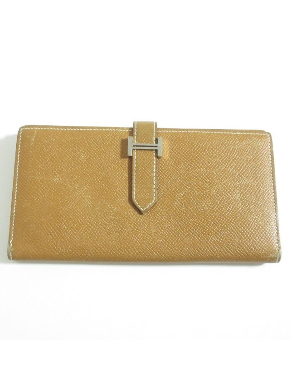 Hermes Bearn Soufflet Veau Epsom Wallet Bifold Gold Colored